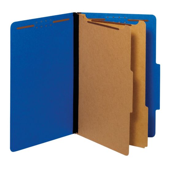 Picture of Pendaflex Pressboard Classification Folders With Fasteners, 2 1/2in Expansion, Legal Size, Dark Blue, Box Of 10 Folders