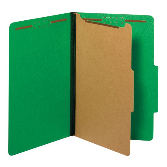 Picture of Pendaflex Pressboard Classification Folders With Fasteners, 1 3/4in Expansion, Legal Size, Dark Green, Box Of 10 Folders