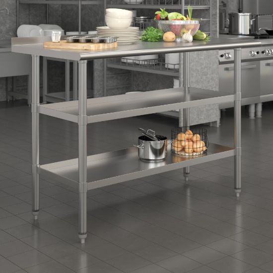 Picture of Flash Furniture Stainless Steel Work Table, 36inH x 48inW x 24inD, Silver