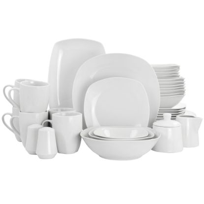 Picture of Gibson Home Classic Pearl Fine Ceramic 39-Piece Square Dinnerware Combo Set, White