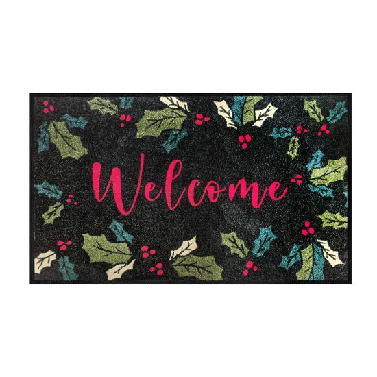 Picture of M+A Matting Message Mat, 2ft x 3ft, Welcome Holly Green