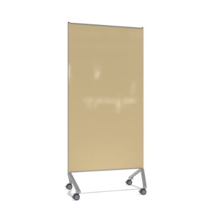 Picture of Ghent Pointe Non-Magnetic Dry-Erase Glassboard, 76-1/2in x 36-3/16in, Beige, Silver Metal Frame