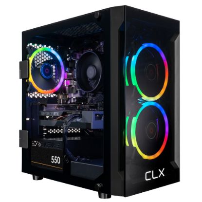 Picture of CLX SET Gaming Desktop PC, AMD Ryzen 7, 16GB Memory, 500GB Solid State Drive/2TB Hard Drive, Windows 11, GeForce RTX 3050 8GB GDDR6 Graphics