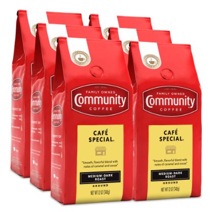 Picture of Community Coffee Arabica Ground Coffee, Cafe Special, 12 Oz Per Bag, Carton Of 6 Bags