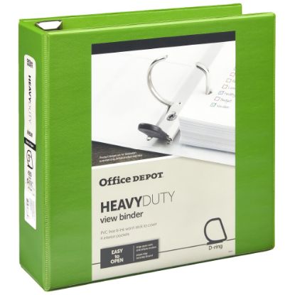 Picture of Office Depot Brand Heavy-Duty View 3-Ring Binder, 3in D-Rings, Army Green