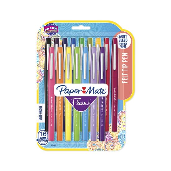 Picture of Paper Mate Porous-Point Pens, Medium Point, 0.7 mm, Assorted Barrels, Assorted Ink Colors, Pack Of 16