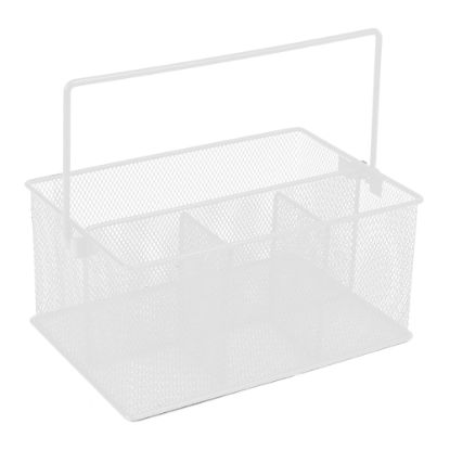 Picture of Mind Reader Metal Mesh Storage Basket Organizer, Small Size, White