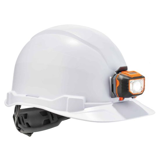 Picture of Ergodyne Skullerz 8970LED Class E Cap-Style Hard Hat And LED Light With Ratchet Suspension, White