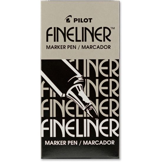 Picture of Pilot Fineliner Markers - Fine Pen Point - 0.7 mm Pen Point Size - Black - Acrylic Fiber Tip - 12 / Box