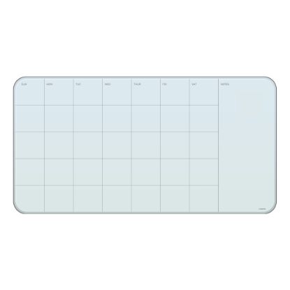 Picture of U Brands Magnetic Cubicle/Wall Glass Dry-Erase Monthly Calendar Board, 24in X 12in, White Frosted Surface, Frameless, Actual Size 23in X 12in (2341U00-01)