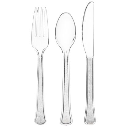 Picture of Amscan Boxed Heavyweight Cutlery Assortment, Clear, 200 Utensils Per Pack, Case Of 2 Packs