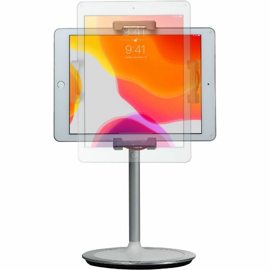 Picture of CTA Digital Height Adjustable Desktop Tablet Stand Up-12.9in Screen Support 13in Height X 6.8in Width X 6.8in Depth Desktop, Tabletop, Countertop Rubber Silver