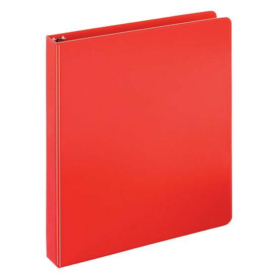 Picture of Just Basics Economy Nonview 3-Ring Binder, 1in Round Rings, Red