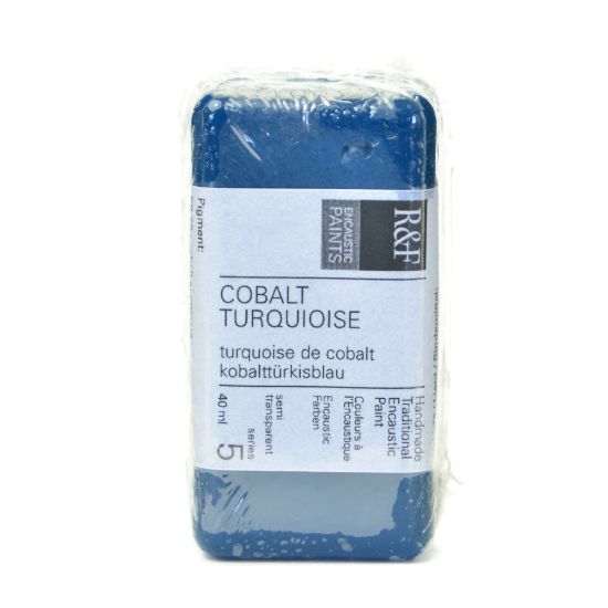 Picture of R & F Handmade Paints Encaustic Paint Cake, 40 mL, Cobalt Turquoise