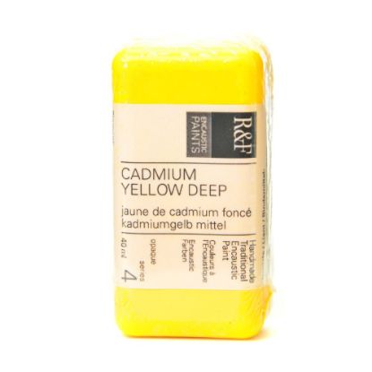 Picture of R & F Handmade Paints Encaustic Paint Cake, 40 mL, Cadmium Yellow Deep