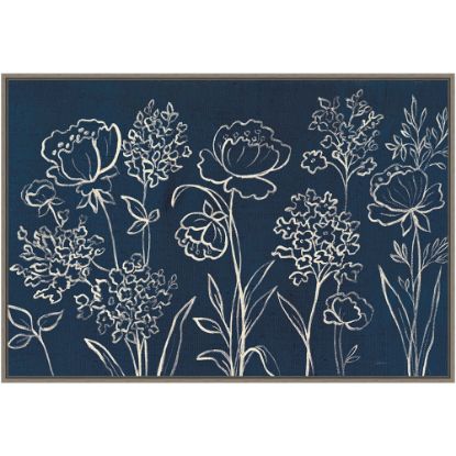 Picture of Amanti Art Indigo Floral I by Silvia Vassileva Framed Canvas Wall Art Print, 33in x 23in, Graywash