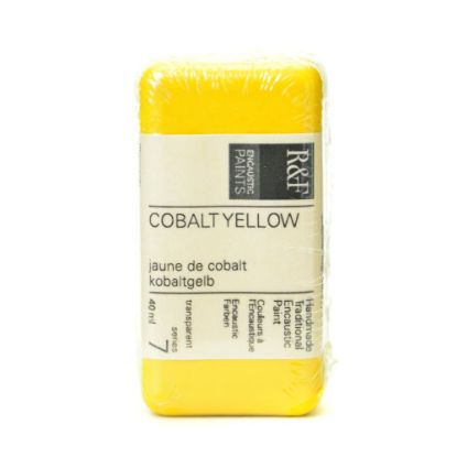 Picture of R & F Handmade Paints Encaustic Paint Cake, 40 mL, Cobalt Yellow