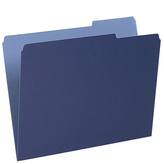 Picture of Pendaflex 1/3-Cut Color Interior Folders, Letter Size, Navy, Box Of 100