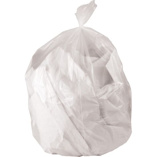 Picture of Genuine Joe Strong Economical Trash Bags - 56 gal Capacity - 43in Width x 48in Length - 0.87 mil (22 Micron) Thickness - Clear - Resin - 150/Carton - Waste Disposal