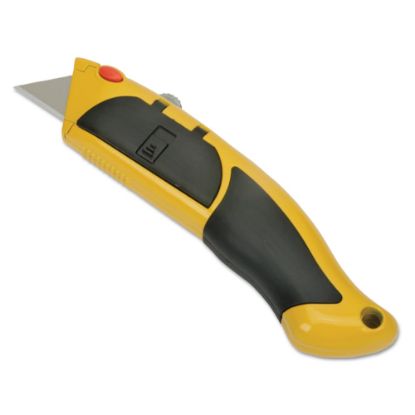 Picture of SKILCRAFT Heavy-Duty Utility Knife With Cushion Grip Handle, Yellow/Black (AbilityOne 5110-01-621-7915)