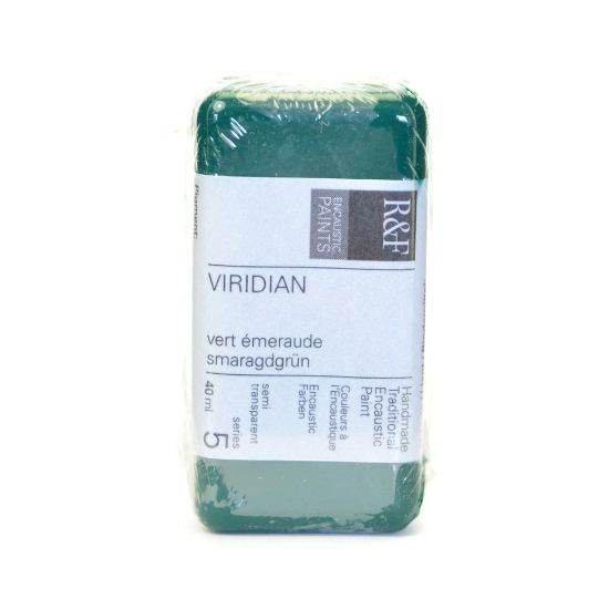 Picture of R & F Handmade Paints Encaustic Paint Cake, 40 mL, Viridian