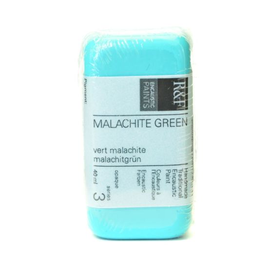 Picture of R & F Handmade Paints Encaustic Paint Cake, 40 mL, Malachite Green