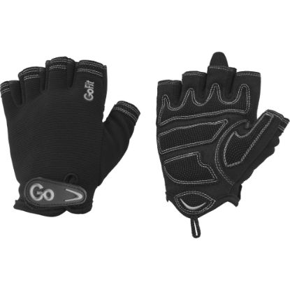 Picture of GoFit Xtrainer Exercise Glove - Medium Size - Synthetic Leather, Mesh Back, Velcro Closure - Silver, Black