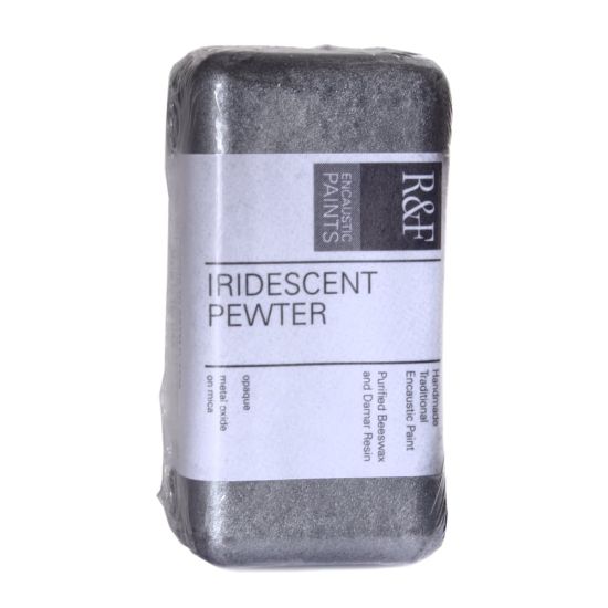 Picture of R & F Handmade Paints Encaustic Paint Cake, 40 mL, Iridescent Pewter