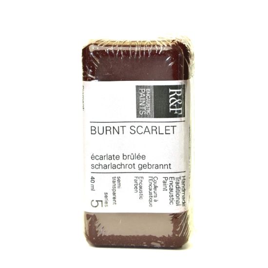 Picture of R & F Handmade Paints Encaustic Paint Cake, 40 mL, Burnt Scarlet