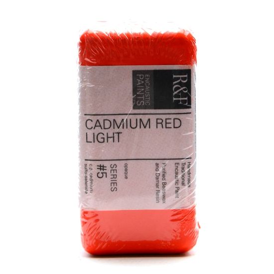 Picture of R & F Handmade Paints Encaustic Paint Cake, 40 mL, Cadmium Red Light