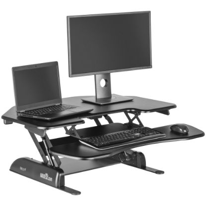 Picture of VariDesk Cube Series Corner Standing Desk Riser, 17-1/2inH x 36inW x 33-1/2inD, Black