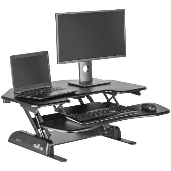 Picture of VariDesk Cube Series Corner Standing Desk Riser, 17-1/2inH x 36inW x 33-1/2inD, Black