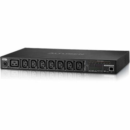 Picture of ATEN PE6208 Power Distribution Unit-TAA Compliant - 7 x IEC 60320 C13, 1 x IEC 60320 C19 - 230 V AC - 3840 W - Network (RJ-45) - 1U - Rack Mount