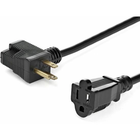 Picture of StarTech.com 12inch Outlet Saver Extension Cord - NEMA 5-15P to 2x NEMA 5-15R - 16AWG