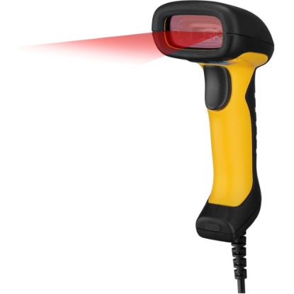 Picture of Adesso NuScan 2400U Waterproof Handheld CCD Barcode Scanner - Cable Connectivity - 200 scan/s - 12in Scan Distance - 1D - CCD - USB - Yellow, Black - IP67 - Industrial, Warehouse, Library, Hospitality, Retail