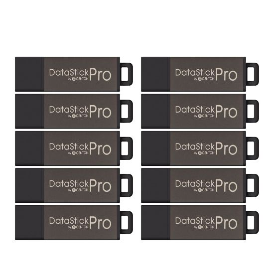 Picture of Centon DataStick Pro USB Flash Drives, USB 2.0, 4GB, Gray, Pack Of 100, S1-U2P1-4G100PK