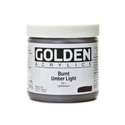 Picture of Golden Heavy Body Acrylic Paint, 16 Oz, Burnt Umber Light