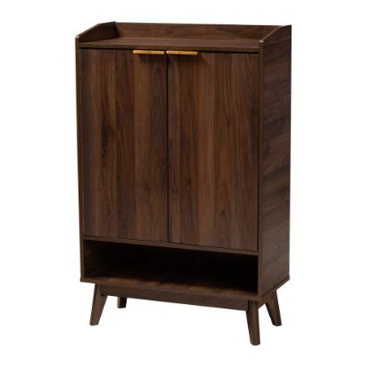 Picture of Baxton Studio Lena 5-Shelf Entryway Shoe Cabinet, Walnut