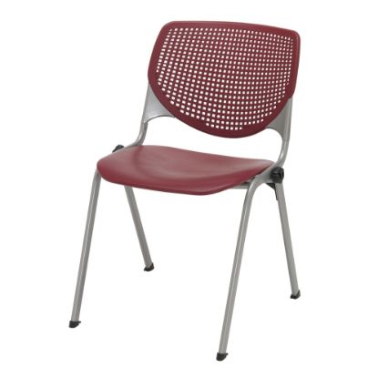 Picture of KFI Studios KOOL Stacking Chair, Burgundy/Silver