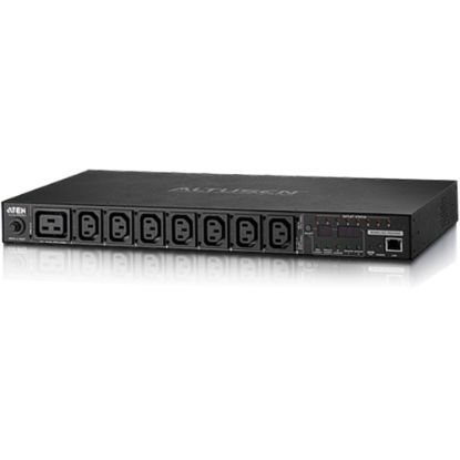 Picture of ATEN eco PDU PE6208A 8-Outlets PDU-TAA Compliant - IEC 60320 C20 - 8 x NEMA 5-20R - 120 V AC - 1920 W - Network (RJ-45) - 9.84 ft Cord Length - 1U - Rack-mountable