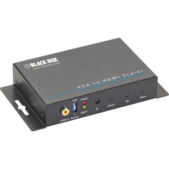 Picture of Black Box VGA-to-HDMI Converter Scaler with Audio - Functions: Video Conversion, Video Scaling, De-interlace, Noise Filtering - 1920 x 1200 - VGA - USB - Audio Line In - 1 Pack - Wall Mountable - TAA Compliant