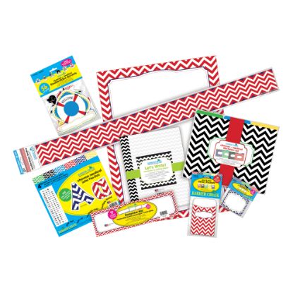 Picture of Barker Creek Chevron Designer Classroom Bulletin Board Set, Nautical