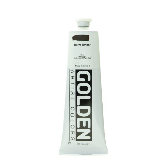 Picture of Golden Heavy Body Acrylic Paint, 5 Oz, Burnt Umber