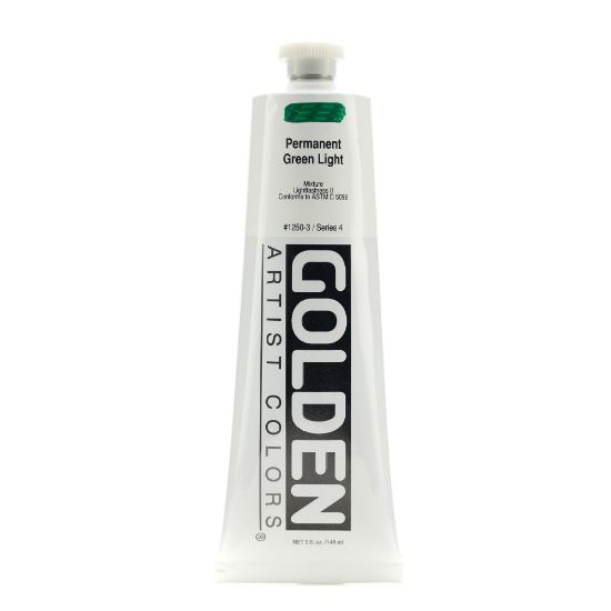 Picture of Golden Heavy Body Acrylic Paint, 5 Oz, Permanent Green Light