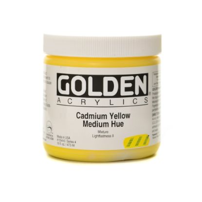 Picture of Golden Heavy Body Acrylic Paint, 16 Oz, Cadmium Yellow Medium Hue