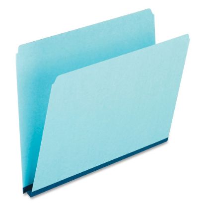 Picture of Oxford Straight-Cut Pressboard Top-Tab File Folders, Letter Size, 30% Recycled, Blue, Box Of 25