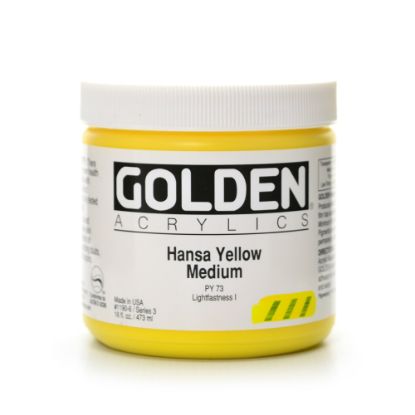 Picture of Golden Heavy Body Acrylic Paint, 16 Oz, Hansa Yellow Medium