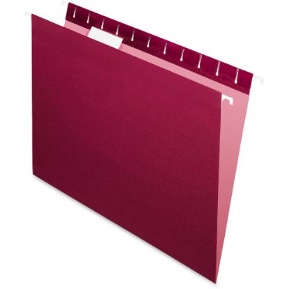 Picture of Oxford Color 1/5-Cut Hanging Folders, Letter Size, Burgundy, Box Of 25