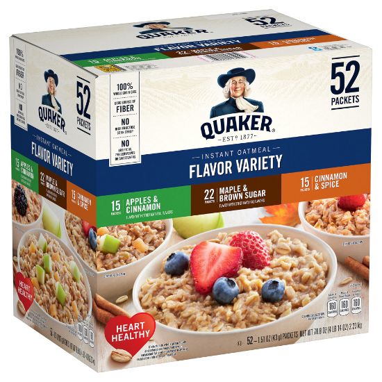 Picture of Quaker Oatmeal Flavor Variety Pack, Box of 52