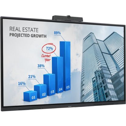 Picture of Sharp PN-L752B - 75in Diagonal Class LED-backlit LCD display - interactive - with touchscreen (multi touch) - Android - 4K UHD (2160p) 3840 x 2160 - black